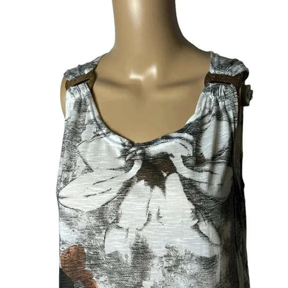 Vintage beach cover,NWT women SM -LG Handkerchief hem,sleeveless,boat neck,wood - Picture 2 of 12